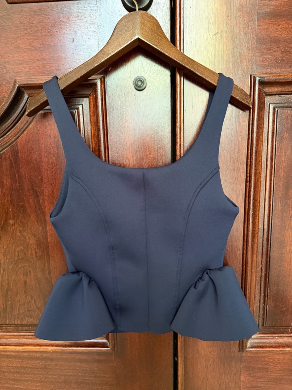 Anthropologie Maeve Navy Peplum Tank Top - Women - Picture 4 of 5